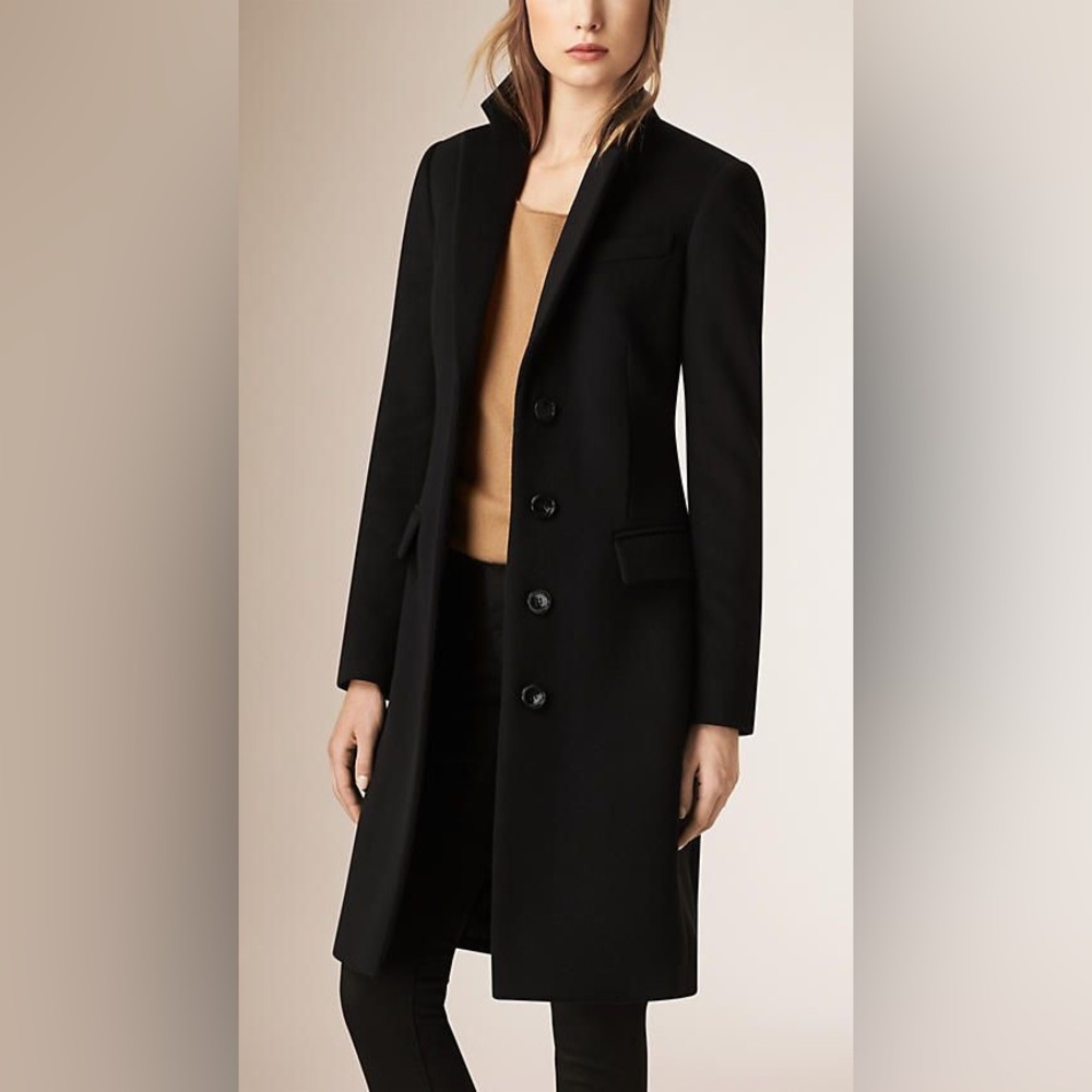 Burberry Black Cashmere Coat Size 6